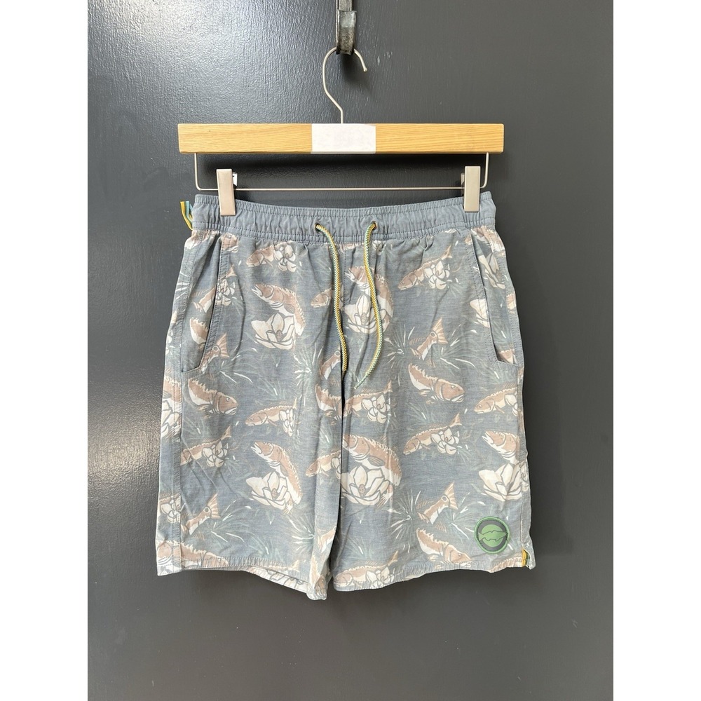Marsh Wear Board Shorts Mens Sz S Redfish Drawstring Pockets Stretch Swim Trunks